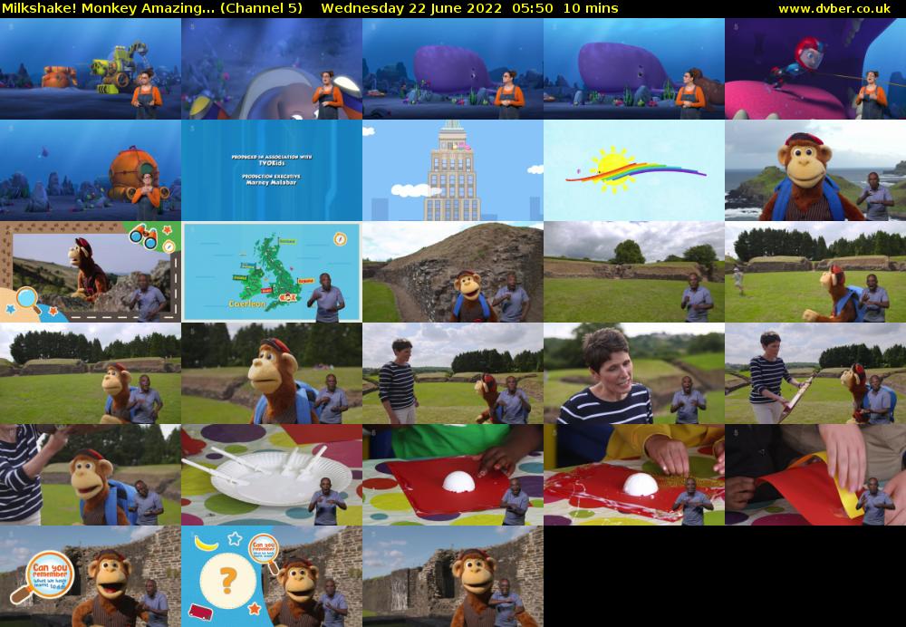 Milkshake! Monkey Amazing... (Channel 5) Wednesday 22 June 2022 05:50 - 06:00