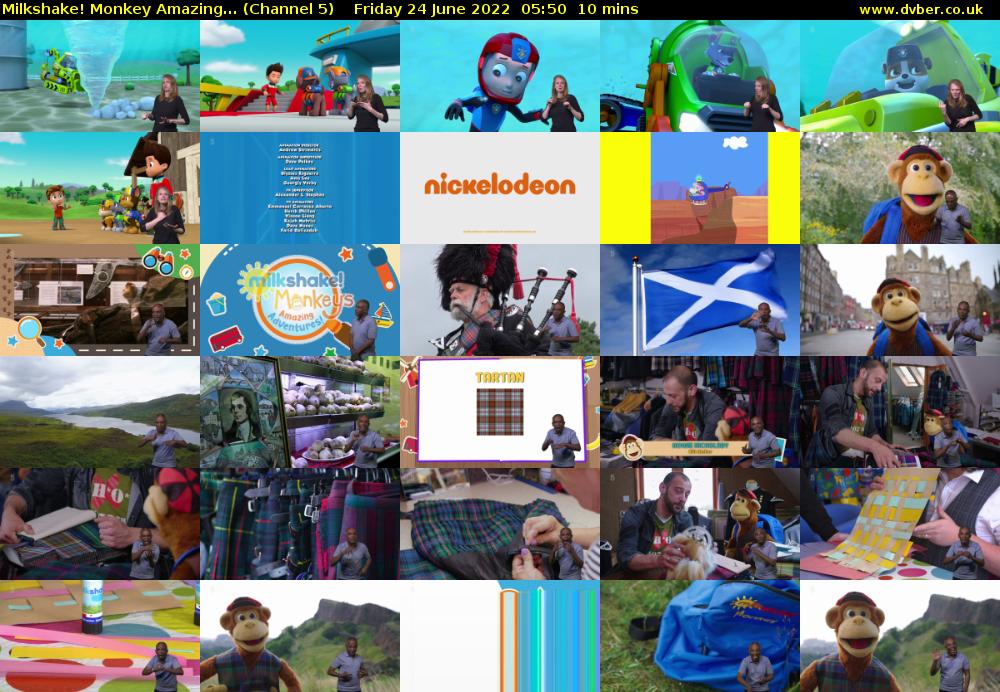 Milkshake! Monkey Amazing... (Channel 5) Friday 24 June 2022 05:50 - 06:00