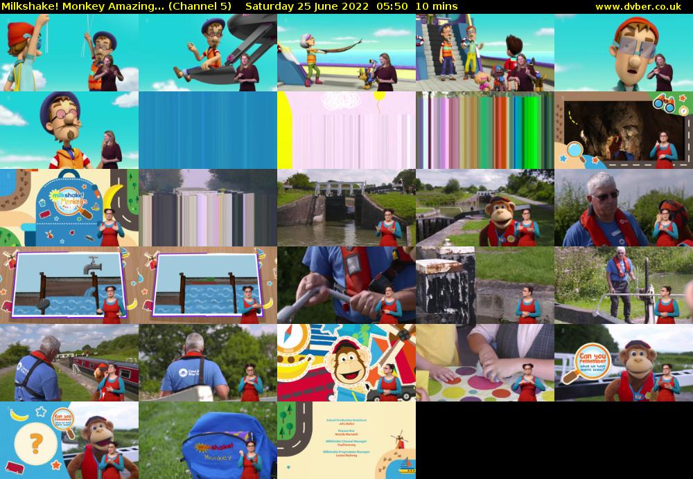 Milkshake! Monkey Amazing... (Channel 5) Saturday 25 June 2022 05:50 - 06:00