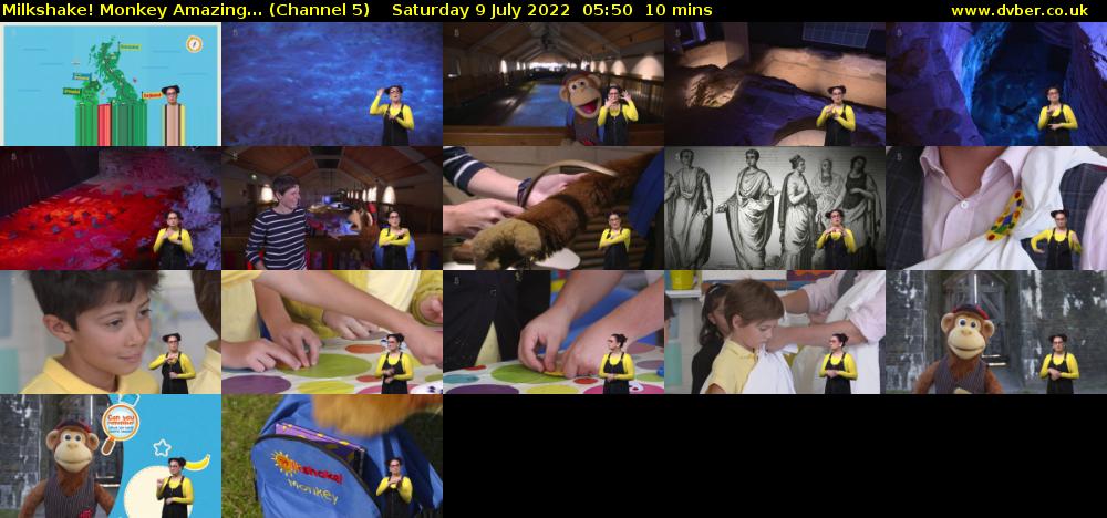 Milkshake! Monkey Amazing... (Channel 5) Saturday 9 July 2022 05:50 - 06:00