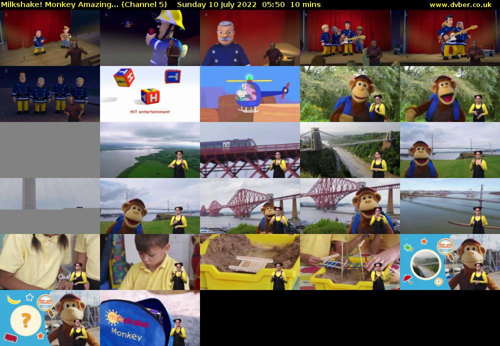 Milkshake! Monkey Amazing... (Channel 5) Sunday 10 July 2022 05:50 - 06:00