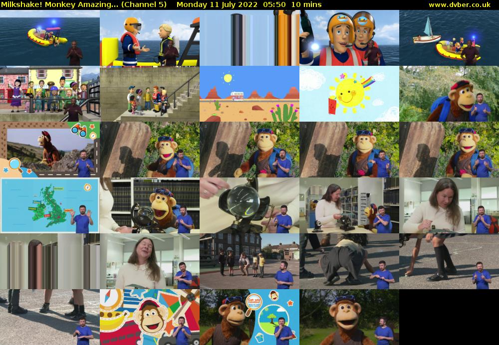 Milkshake! Monkey Amazing... (Channel 5) Monday 11 July 2022 05:50 - 06:00