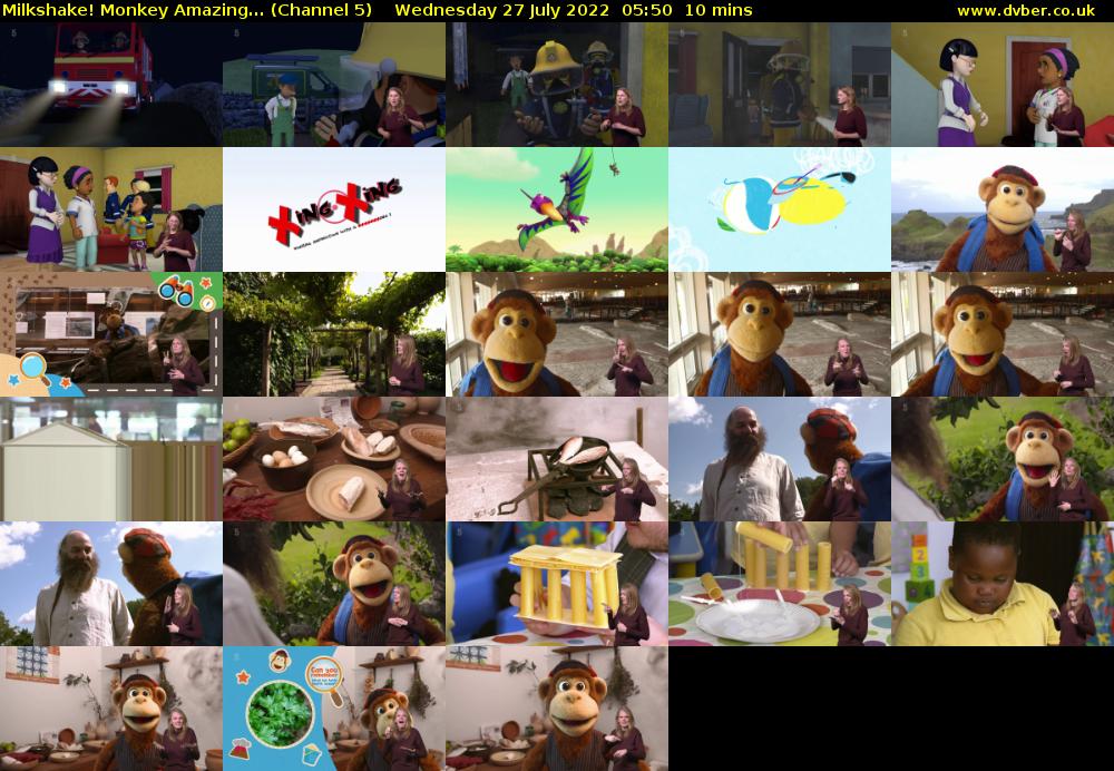 Milkshake! Monkey Amazing... (Channel 5) Wednesday 27 July 2022 05:50 - 06:00