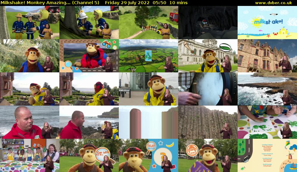 Milkshake! Monkey Amazing... (Channel 5) Friday 29 July 2022 05:50 - 06:00