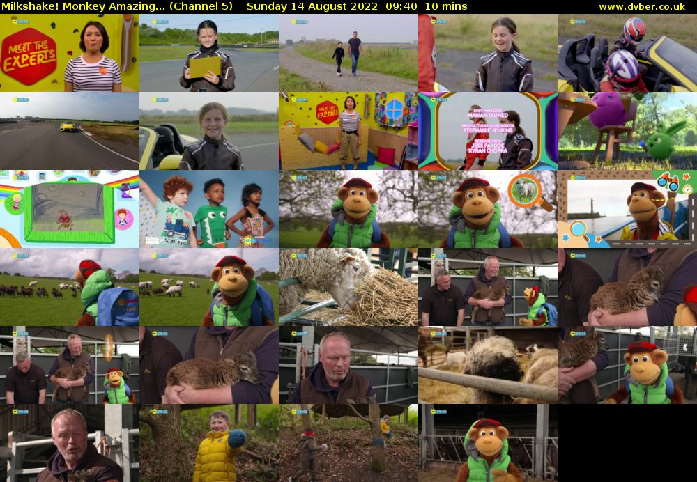 Milkshake! Monkey Amazing... (Channel 5) Sunday 14 August 2022 09:40 - 09:50