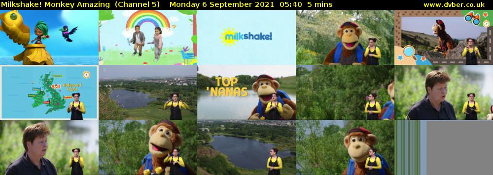 Milkshake! Monkey Amazing  (Channel 5) Monday 6 September 2021 05:40 - 05:45