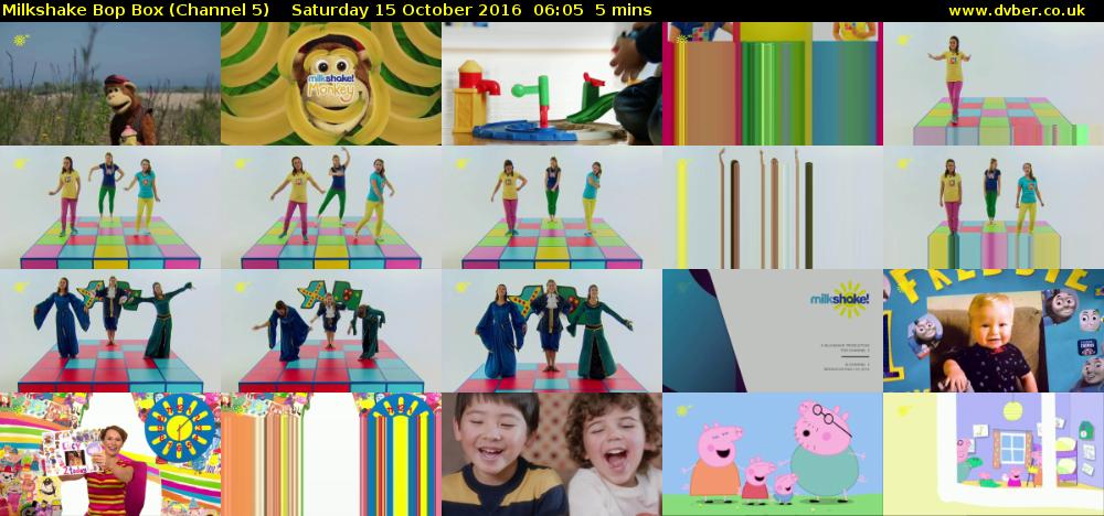 Milkshake Bop Box (Channel 5) Saturday 15 October 2016 06:05 - 06:10