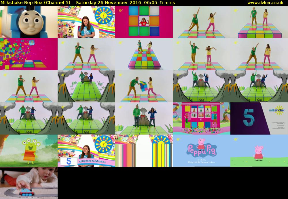 Milkshake Bop Box (Channel 5) Saturday 26 November 2016 06:05 - 06:10