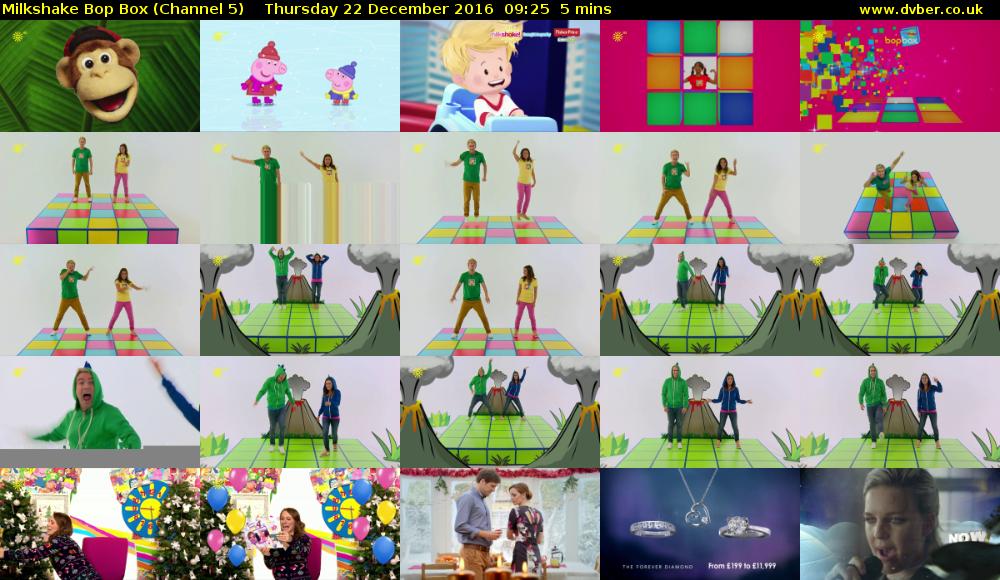 Milkshake Bop Box (Channel 5) Thursday 22 December 2016 09:25 - 09:30