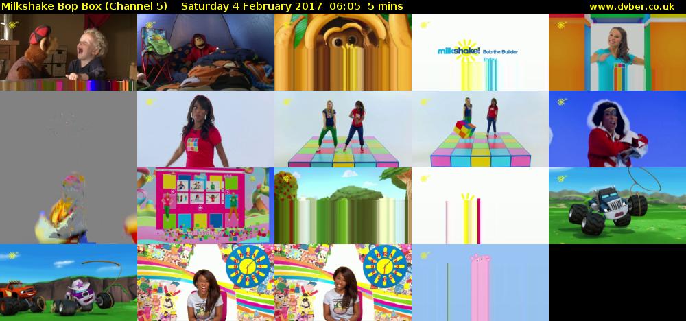 Milkshake Bop Box (Channel 5) Saturday 4 February 2017 06:05 - 06:10