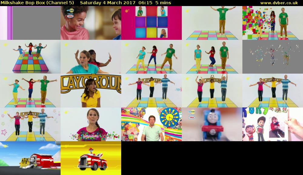 Milkshake Bop Box (Channel 5) Saturday 4 March 2017 06:15 - 06:20