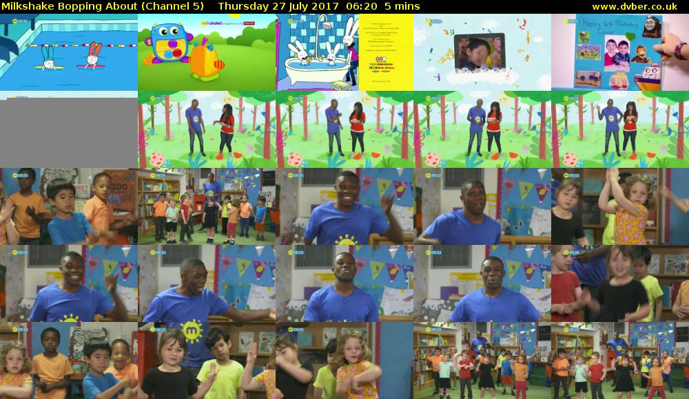 Milkshake Bopping About (Channel 5) Thursday 27 July 2017 06:20 - 06:25