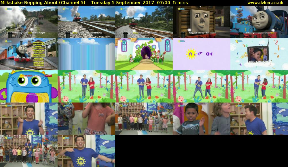 Milkshake Bopping About (Channel 5) Tuesday 5 September 2017 07:00 - 07:05
