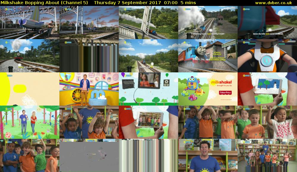 Milkshake Bopping About (Channel 5) Thursday 7 September 2017 07:00 - 07:05