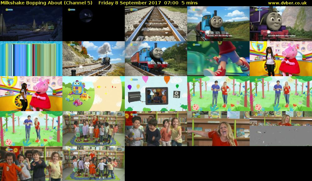 Milkshake Bopping About (Channel 5) Friday 8 September 2017 07:00 - 07:05