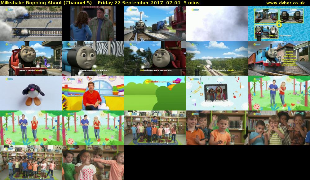 Milkshake Bopping About (Channel 5) Friday 22 September 2017 07:00 - 07:05
