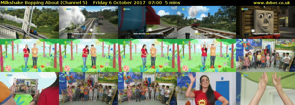 Milkshake Bopping About (Channel 5) Friday 6 October 2017 07:00 - 07:05