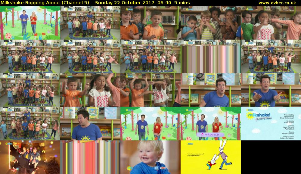 Milkshake Bopping About (Channel 5) Sunday 22 October 2017 06:40 - 06:45