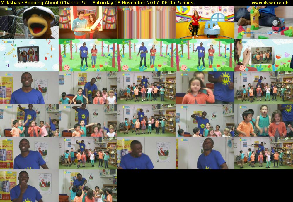 Milkshake Bopping About (Channel 5) Saturday 18 November 2017 06:45 - 06:50