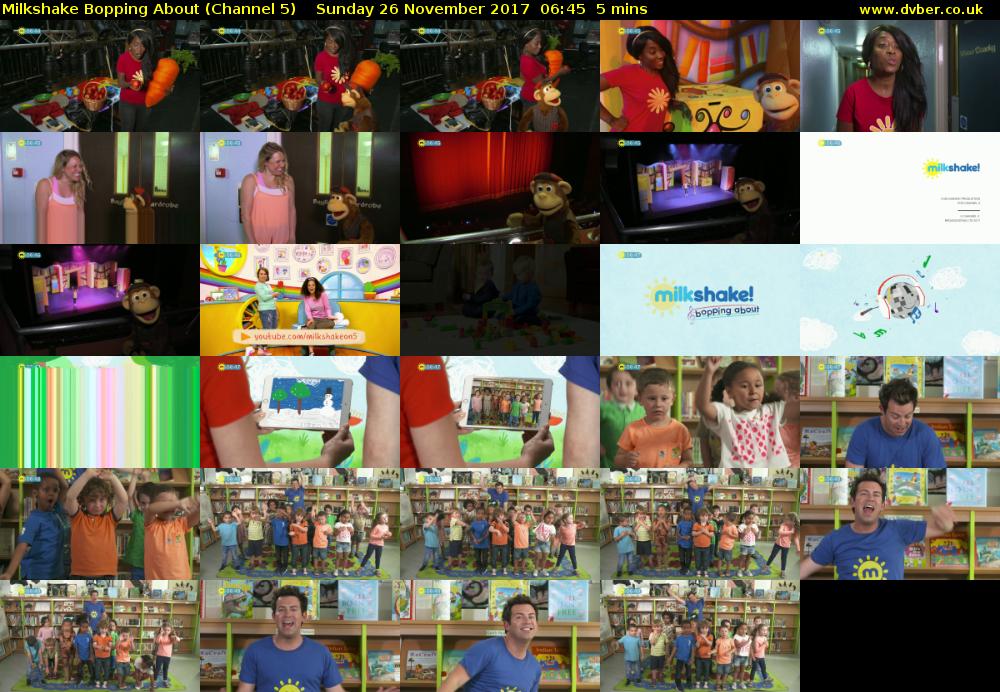 Milkshake Bopping About (Channel 5) Sunday 26 November 2017 06:45 - 06:50