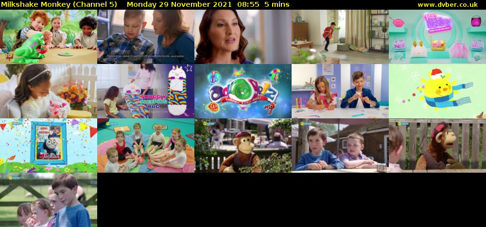 Milkshake Monkey (Channel 5) Monday 29 November 2021 08:55 - 09:00