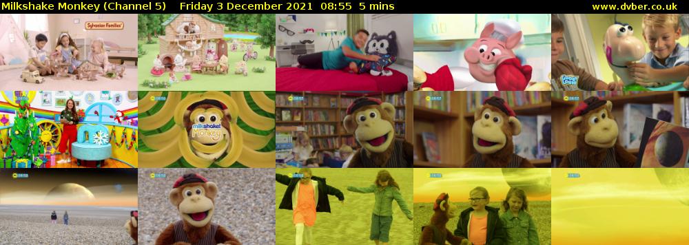 Milkshake Monkey (Channel 5) Friday 3 December 2021 08:55 - 09:00