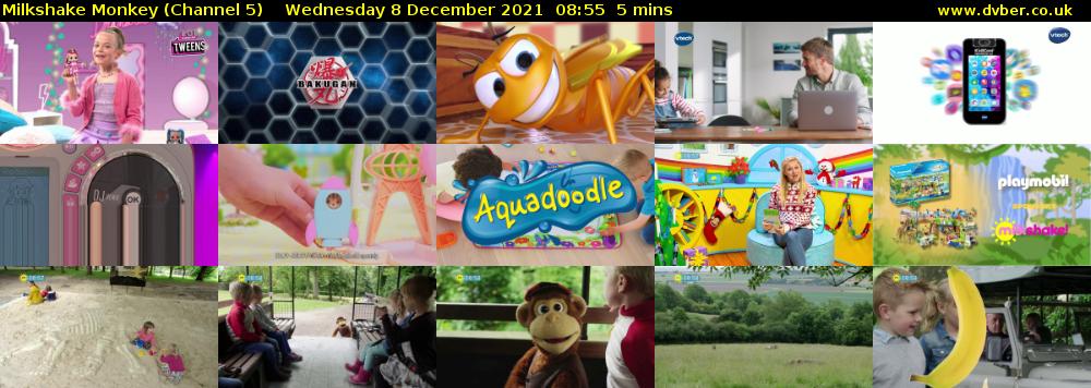Milkshake Monkey (Channel 5) Wednesday 8 December 2021 08:55 - 09:00