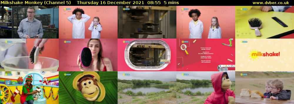 Milkshake Monkey (Channel 5) Thursday 16 December 2021 08:55 - 09:00
