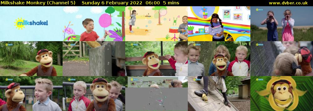 Milkshake Monkey (Channel 5) Sunday 6 February 2022 06:00 - 06:05