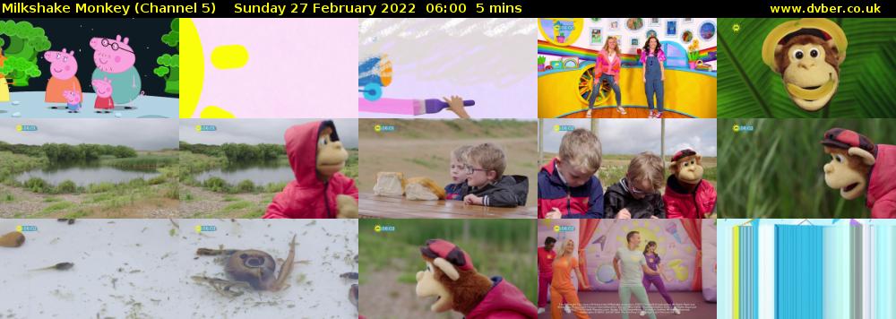 Milkshake Monkey (Channel 5) Sunday 27 February 2022 06:00 - 06:05