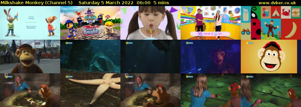 Milkshake Monkey (Channel 5) Saturday 5 March 2022 06:00 - 06:05