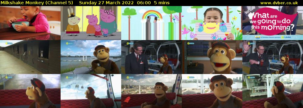 Milkshake Monkey (Channel 5) Sunday 27 March 2022 06:00 - 06:05