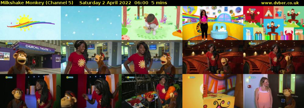 Milkshake Monkey (Channel 5) Saturday 2 April 2022 06:00 - 06:05