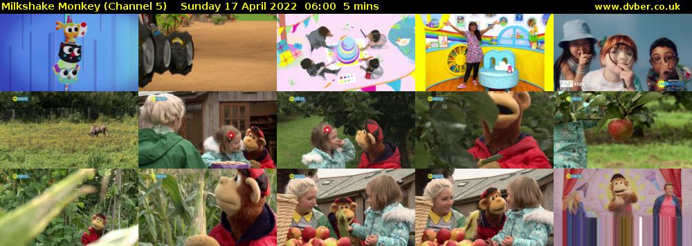 Milkshake Monkey (Channel 5) Sunday 17 April 2022 06:00 - 06:05