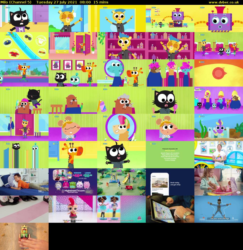 Milo (Channel 5) Tuesday 27 July 2021 08:00 - 08:15