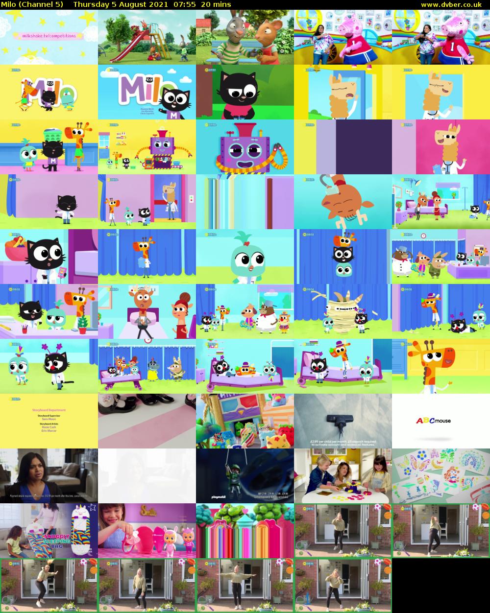 Milo (Channel 5) Thursday 5 August 2021 07:55 - 08:15
