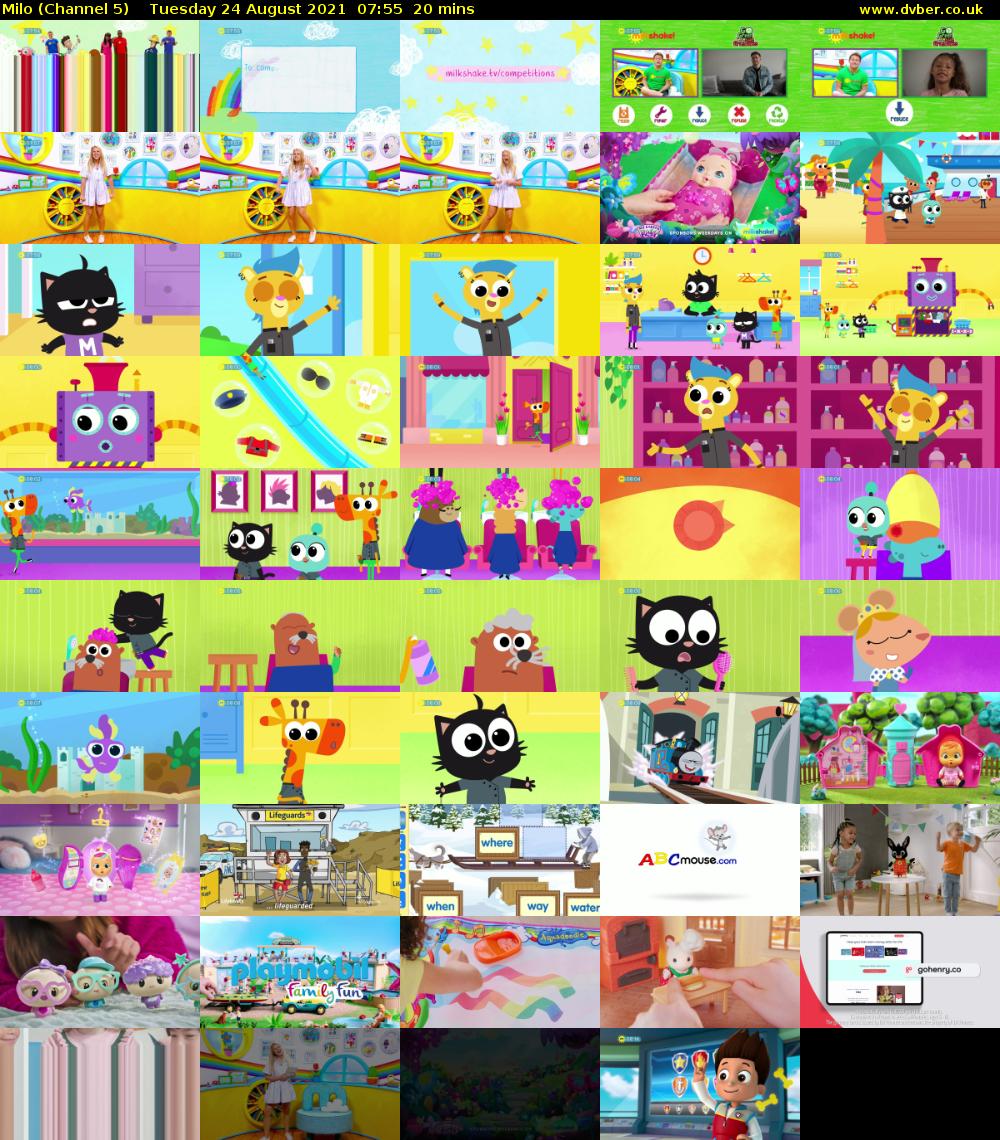 Milo (Channel 5) Tuesday 24 August 2021 07:55 - 08:15