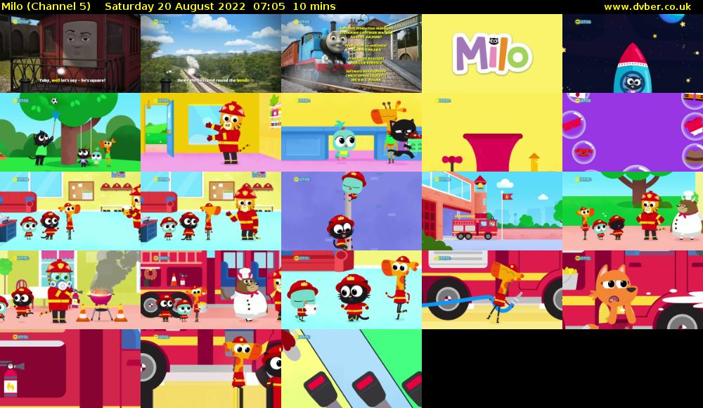 Milo (Channel 5) Saturday 20 August 2022 07:05 - 07:15