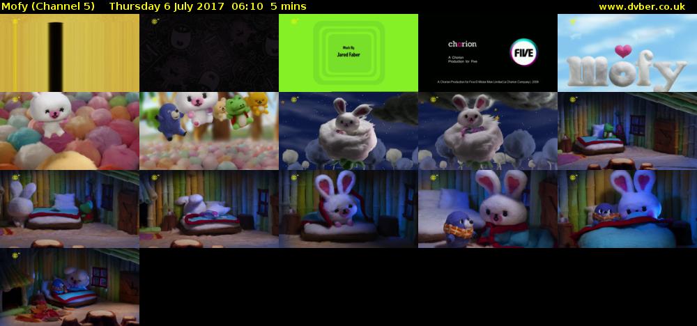 Mofy (Channel 5) Thursday 6 July 2017 06:10 - 06:15