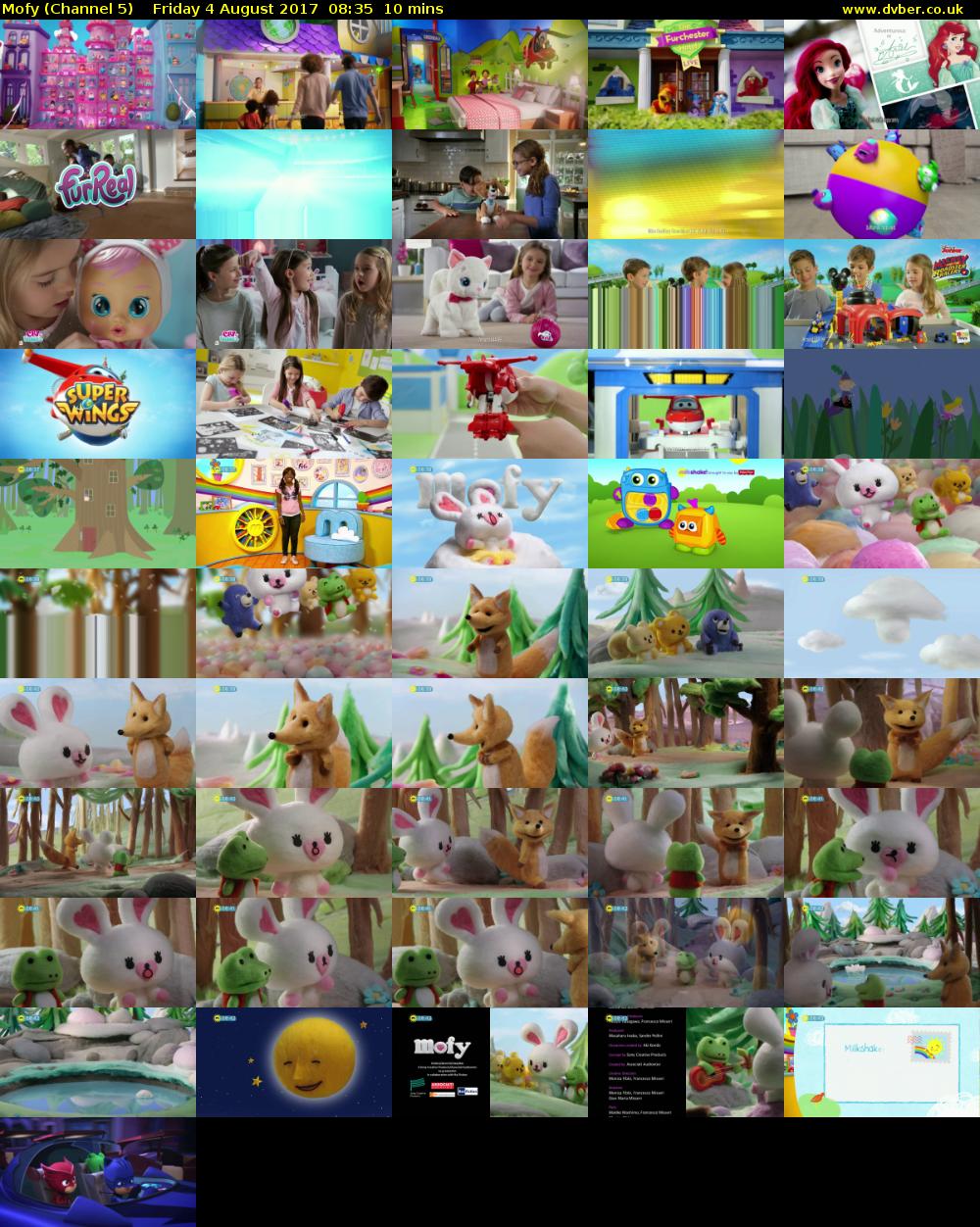 Mofy (Channel 5) Friday 4 August 2017 08:35 - 08:45