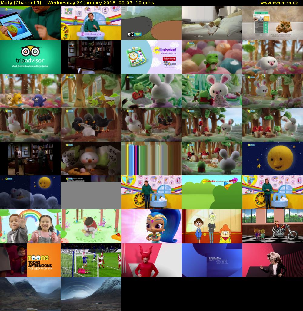 Mofy (Channel 5) Wednesday 24 January 2018 09:05 - 09:15