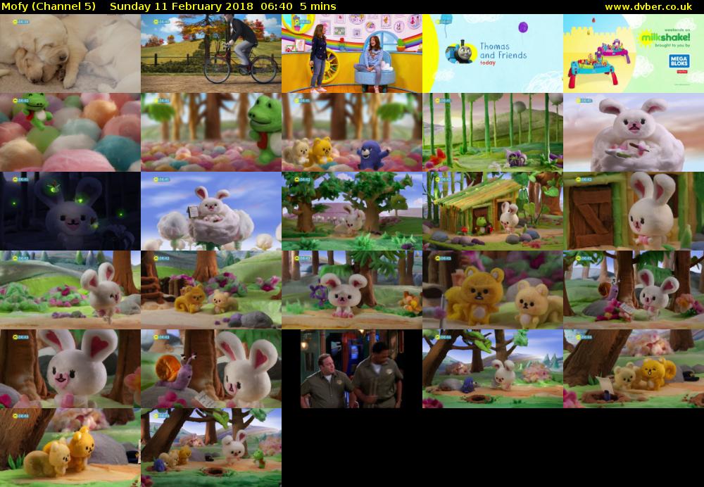 Mofy (Channel 5) Sunday 11 February 2018 06:40 - 06:45