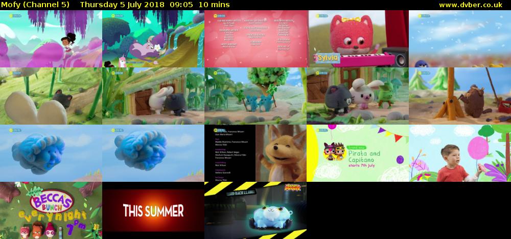 Mofy (Channel 5) Thursday 5 July 2018 09:05 - 09:15