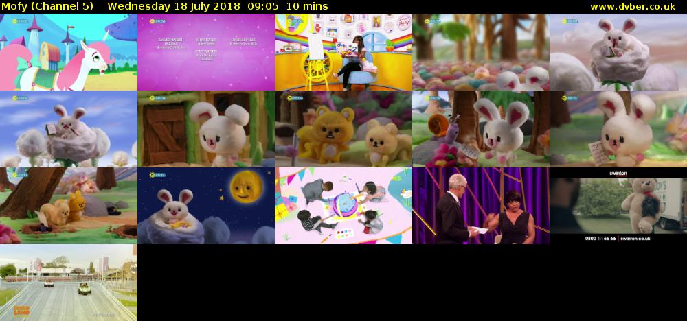 Mofy (Channel 5) Wednesday 18 July 2018 09:05 - 09:15