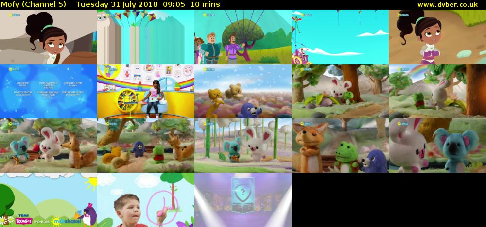 Mofy (Channel 5) Tuesday 31 July 2018 09:05 - 09:15