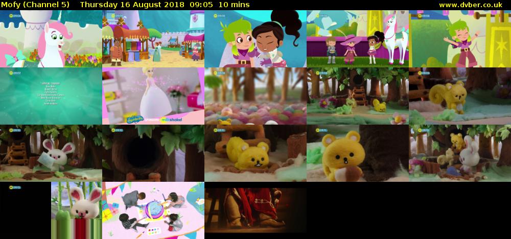 Mofy (Channel 5) Thursday 16 August 2018 09:05 - 09:15