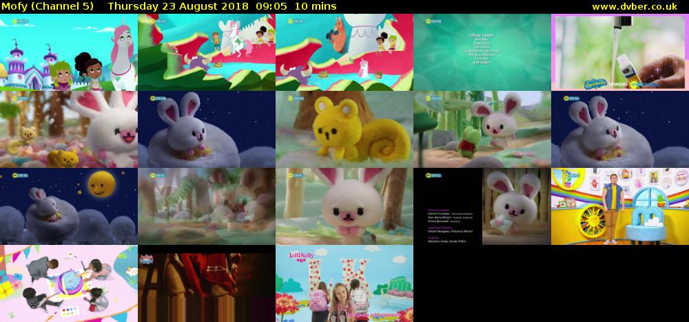 Mofy (Channel 5) Thursday 23 August 2018 09:05 - 09:15
