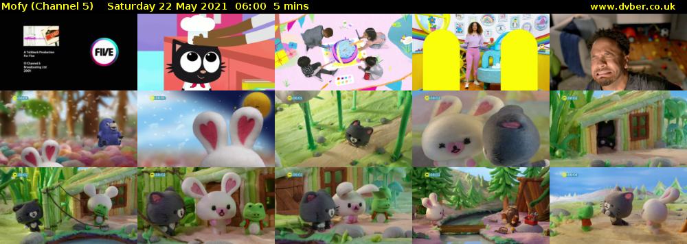 Mofy (Channel 5) Saturday 22 May 2021 06:00 - 06:05