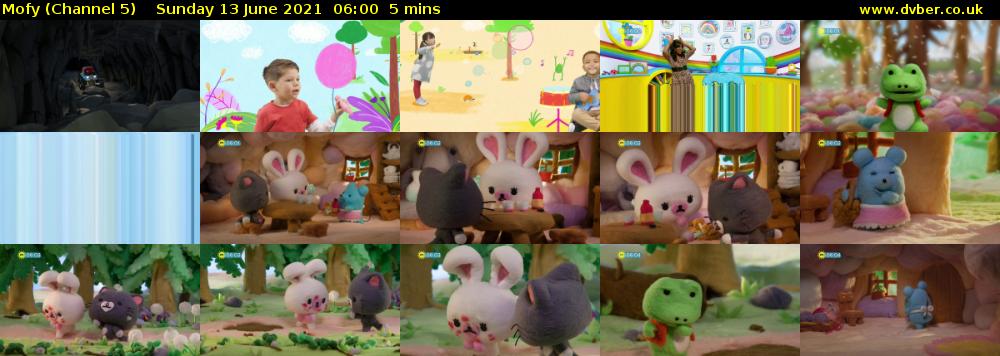 Mofy (Channel 5) Sunday 13 June 2021 06:00 - 06:05
