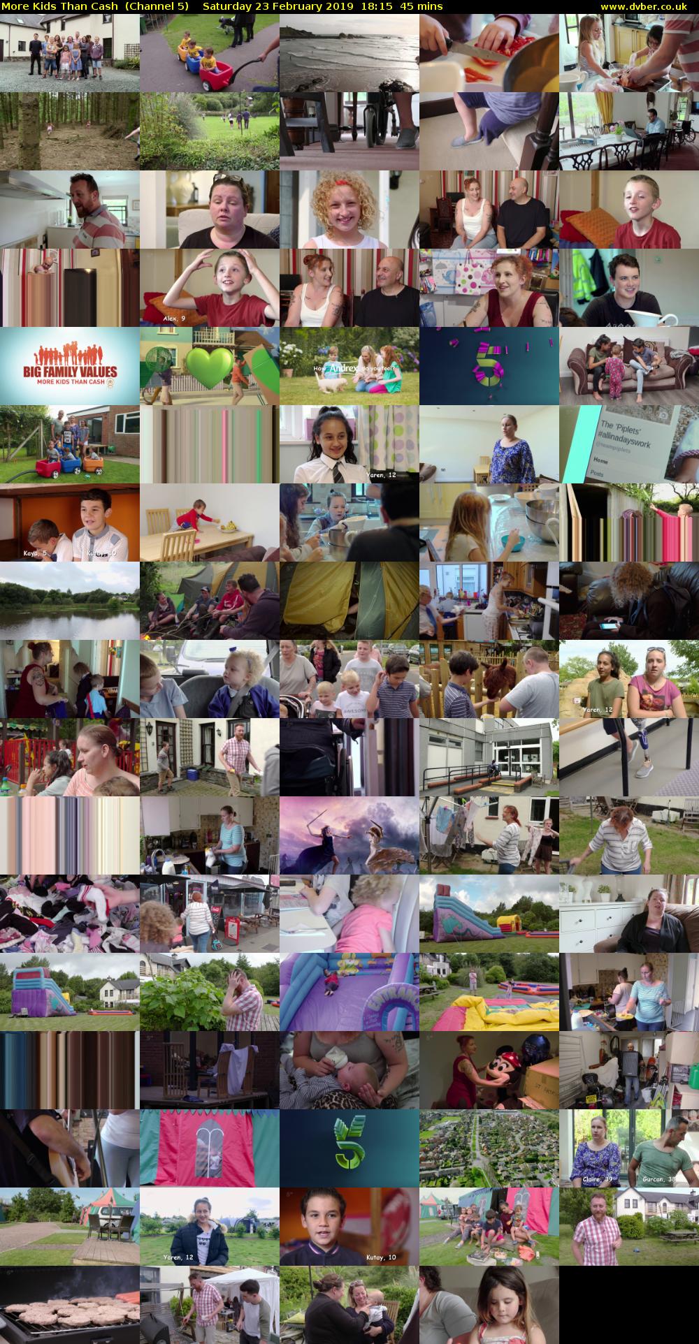 More Kids Than Cash  (Channel 5) Saturday 23 February 2019 18:15 - 19:00